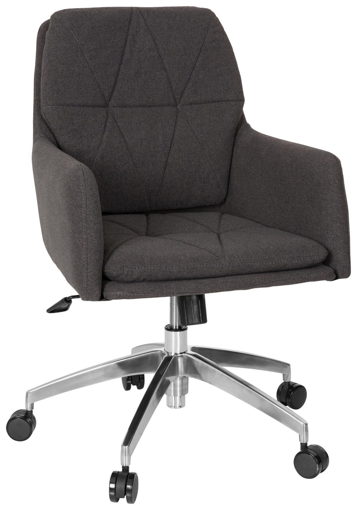 Drehstuhl Shake 350 Höhenverstellbar Dunkelgrau - Dunkelgrau/Silberfarben, MODERN, Kunststoff/Textil (58/89/70cm) - MID.YOU