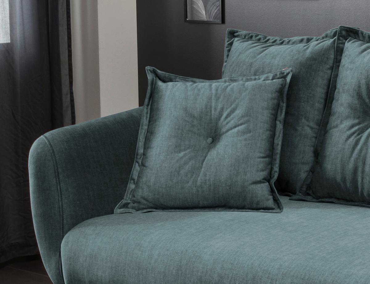 3-Sitzer-Sofa Baggio Dblau,grün B:236 cm - Blau/Buchefarben, MODERN, Textil (236/94/103cm) - Livetastic