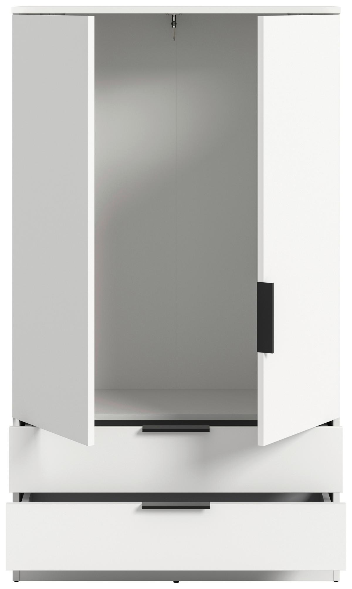 DREHTÜRENSCHRANK Kopenhagen Weiß B: 80cm - Weiß, MODERN, Holzwerkstoff (80/140/37cm) - Livetastic