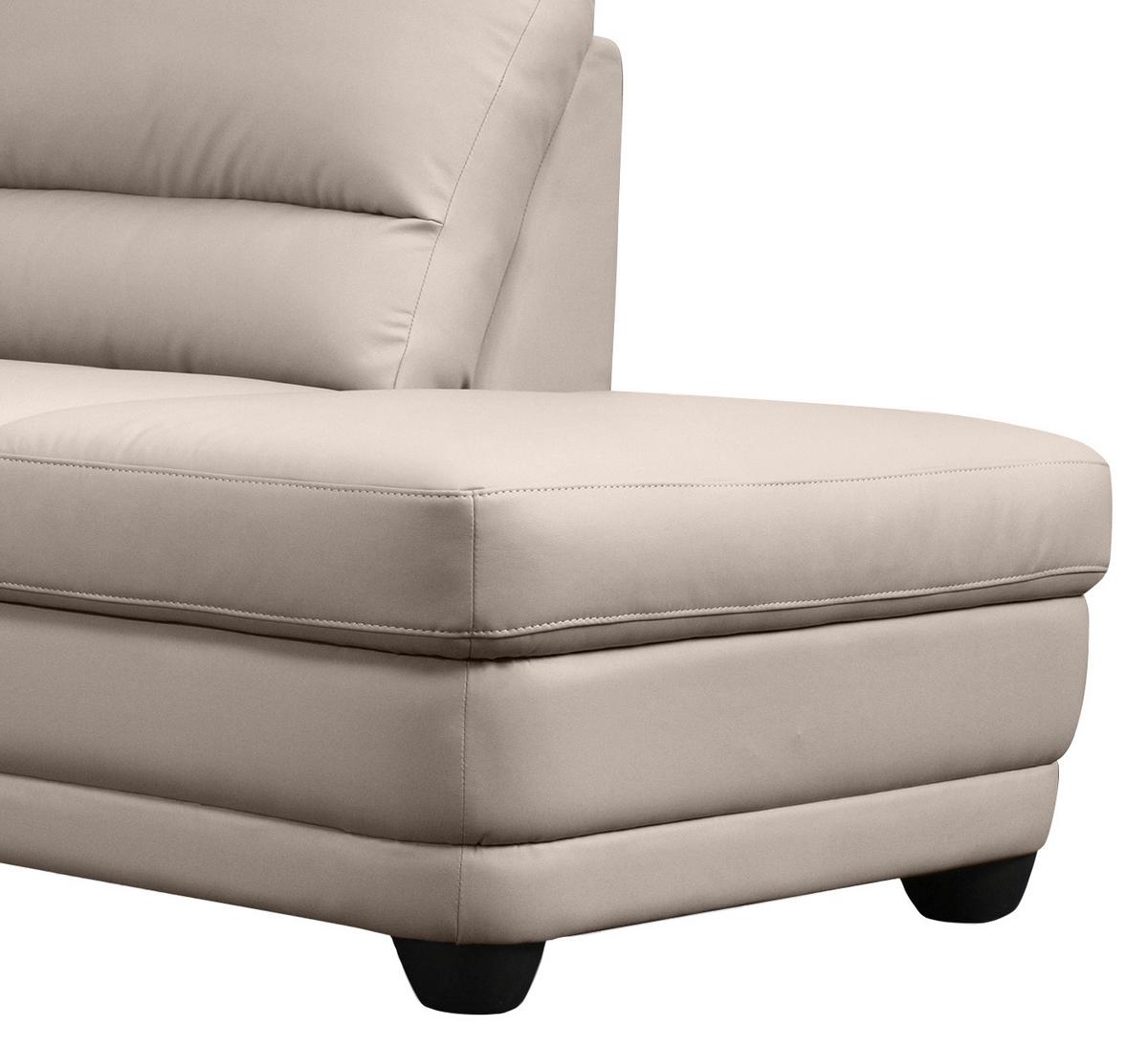 Ecksofa Nebolo Sandfarben Lederlook - Sandfarben, Design, Textil (245/225cm) - Livetastic