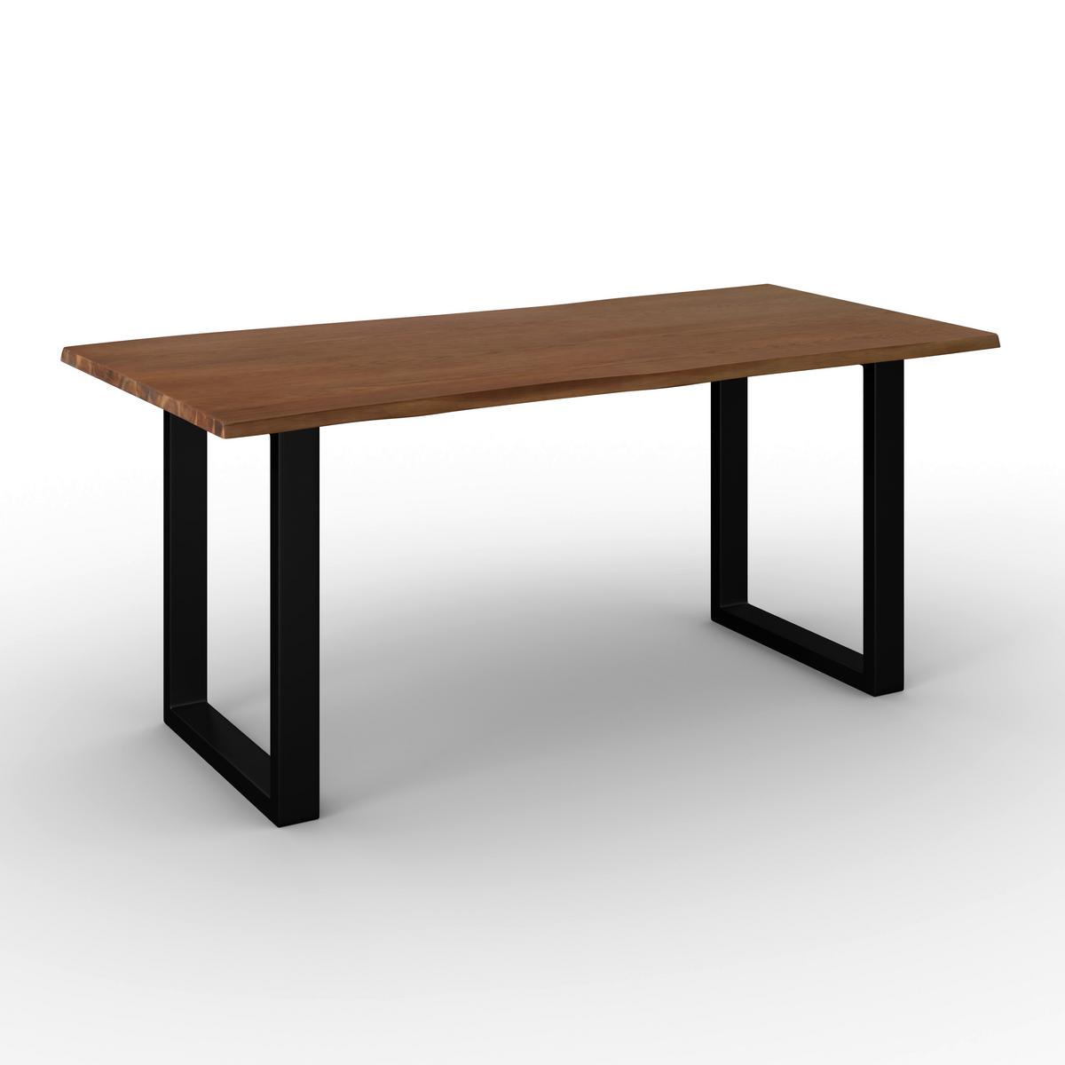 Jídelní stůl Dale, š: 180 cm - černá/barvy vlašských ořechů, Moderní, kov/dřevo (180/90/76cm) - Bessagi Home