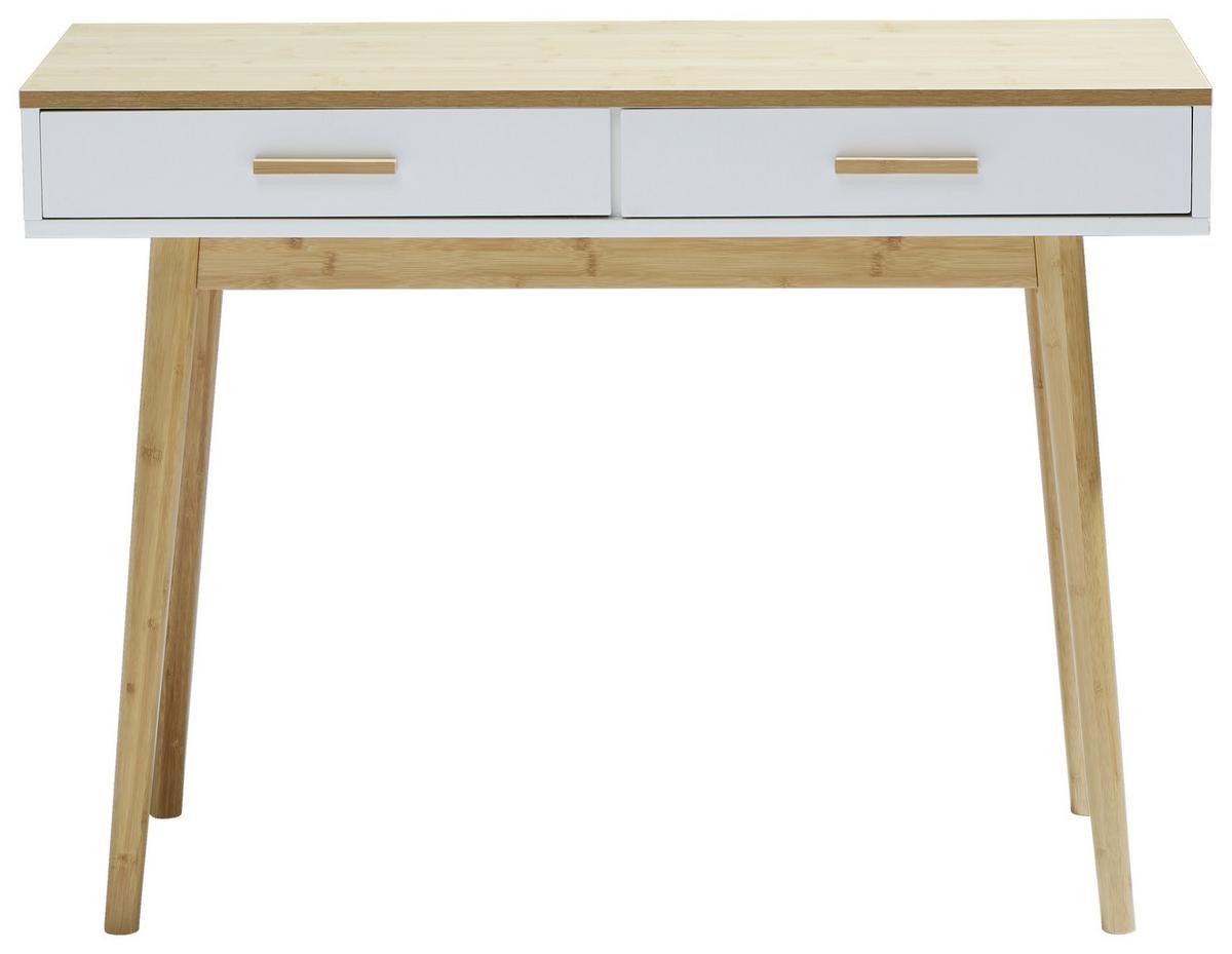 Schreibtisch teilmassiv B: 100cm H: 73,5cm Aarhus Weiß - Naturfarben/Weiß, LIFESTYLE, Holz/Holzwerkstoff (100/73,5/45cm) - MID.YOU