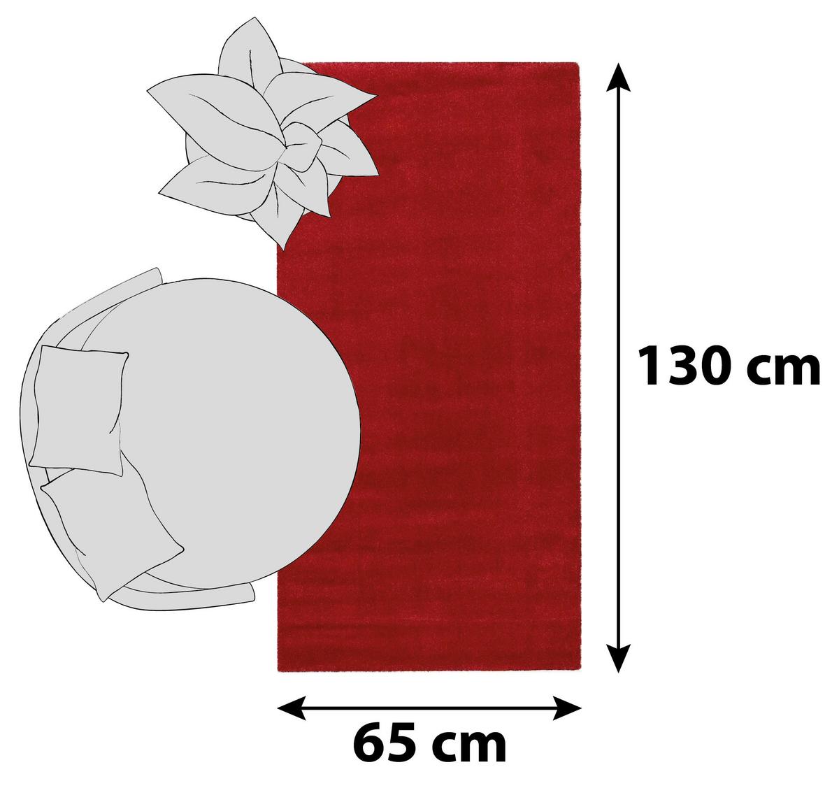 Hochflorteppich Bellevue Terra Cotta 65x130 cm - Terracotta, Basics, Textil (65/130cm) - Novel