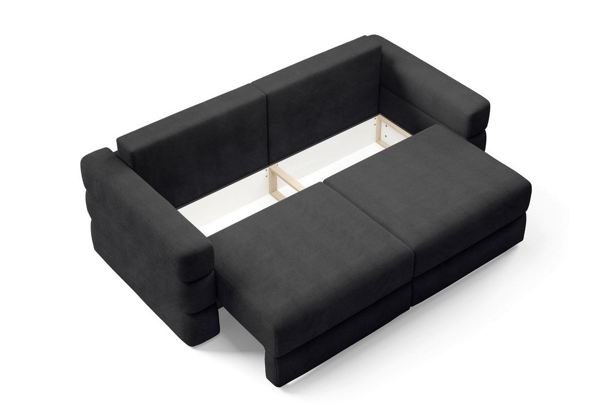 Schlafsofa Terazzo Schwarz B: 254cm - Schwarz, Design, Textil (254/93/167cm) - Livetastic