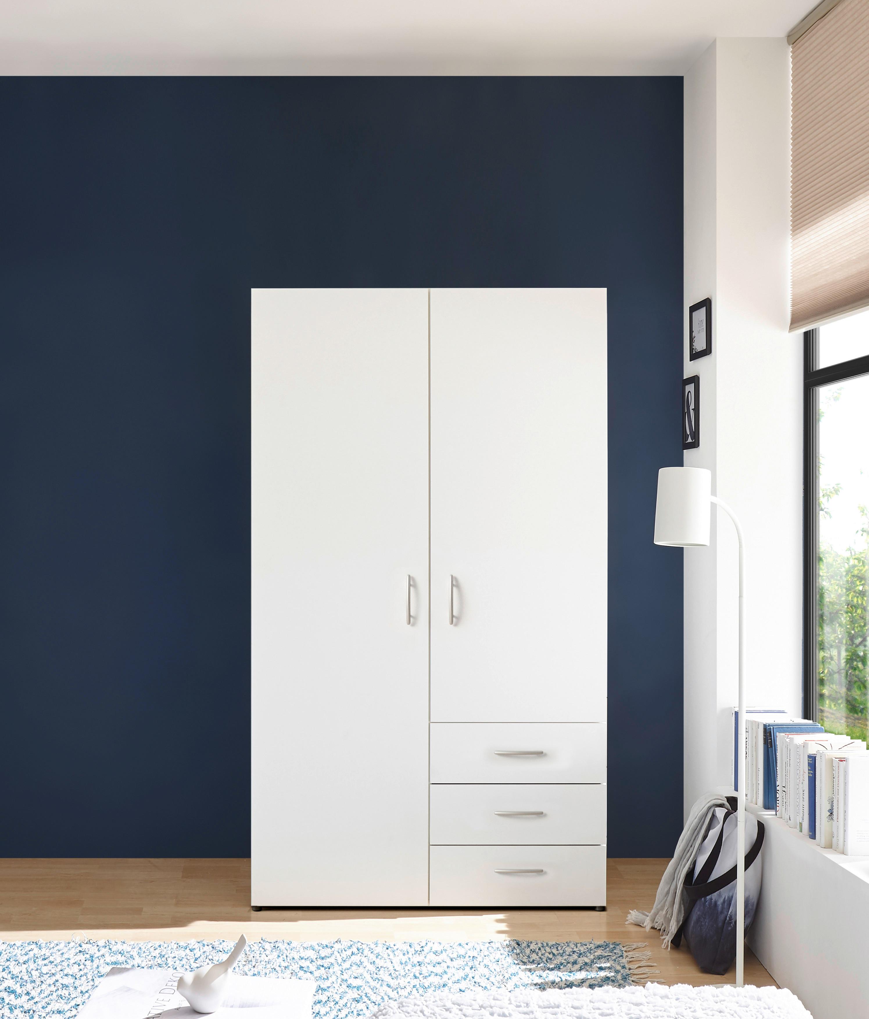 Drehtürenschrank Mit Laden 101 Cm Harry Weiß - Weiß, MODERN, Holzwerkstoff (101/176/51,3cm) - MID.YOU