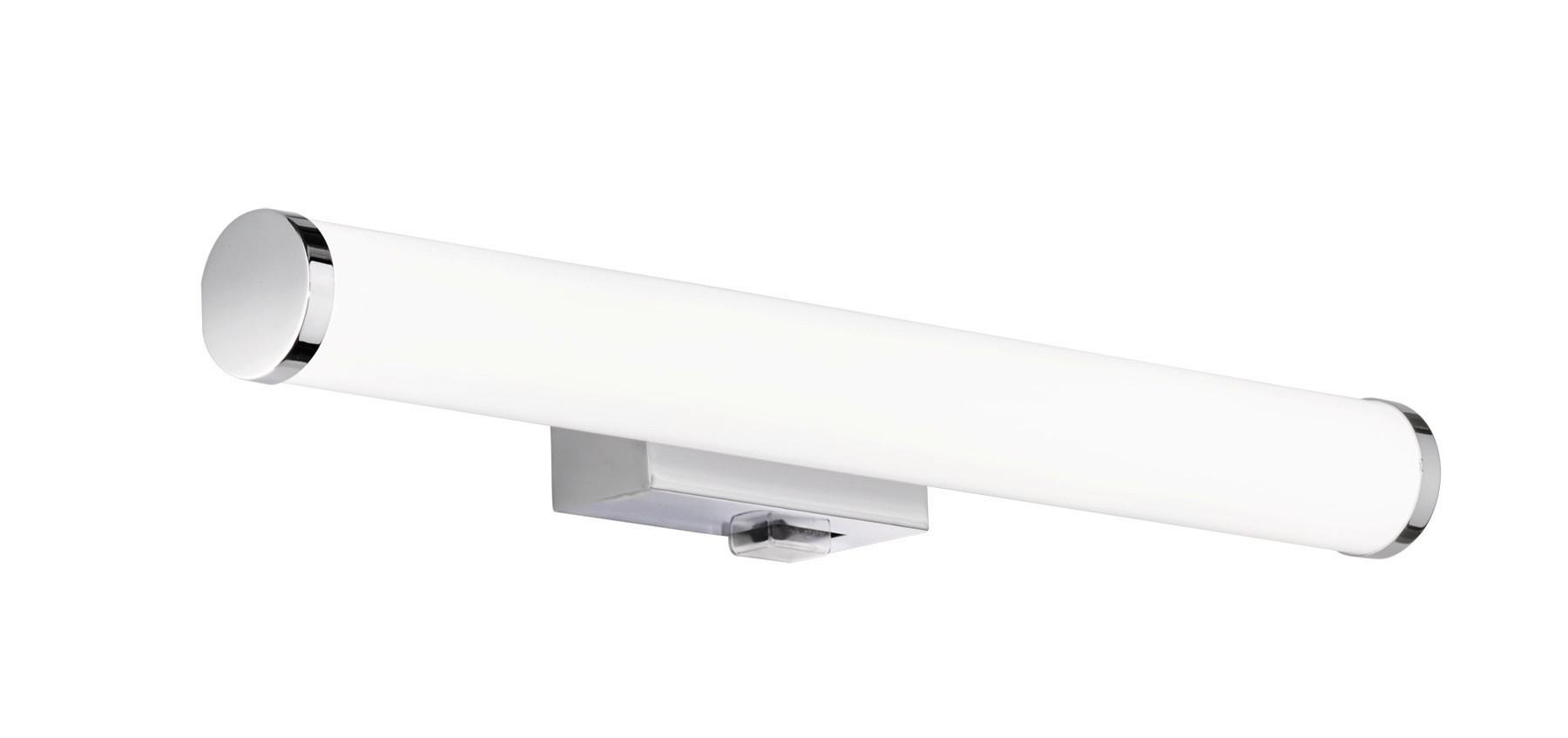 LED Bad-Wandleuchte Mattimo IP44 mit Schalter, 1-flammig - Chromfarben/Weiß, Basics, Kunststoff/Metall (40/40/5,5cm) - Trio Leuchten