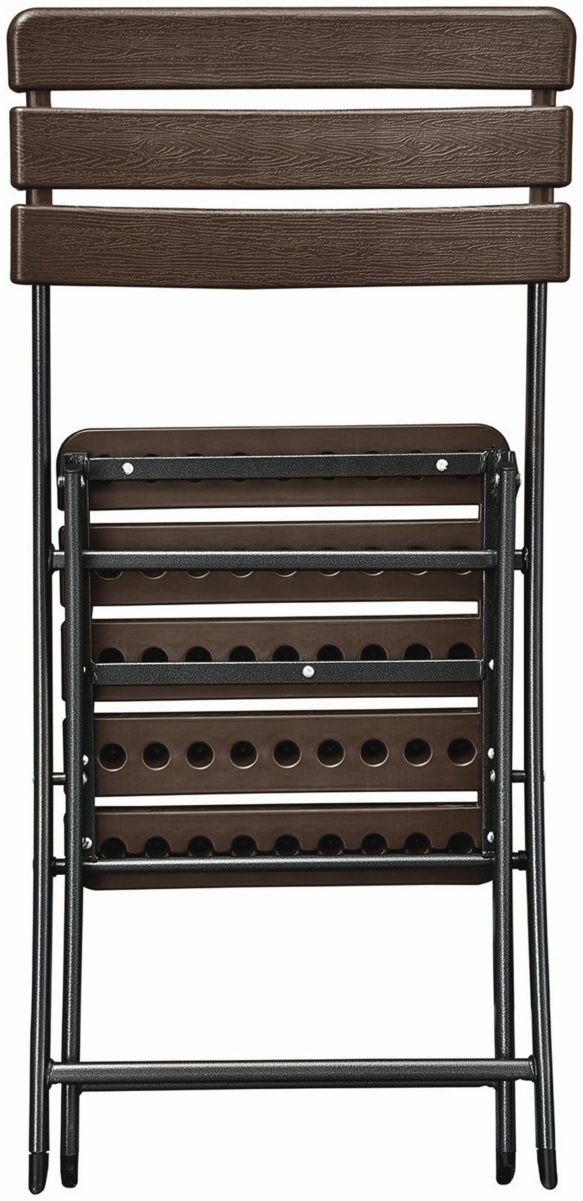 Klappstuhl 2er Set Tabora Klappbar - Schwarz/Braun, Basics, Kunststoff/Metall (44/83/54cm) - Gardenson