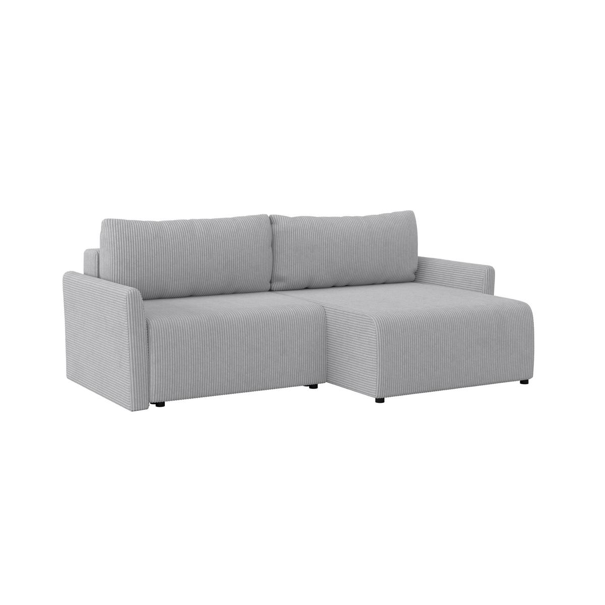 Ecksofa mit Schlaffunktion Sonos Silberfarben 228x146 cm - Ecru/Silberfarben, MODERN, Textil (228/146cm)