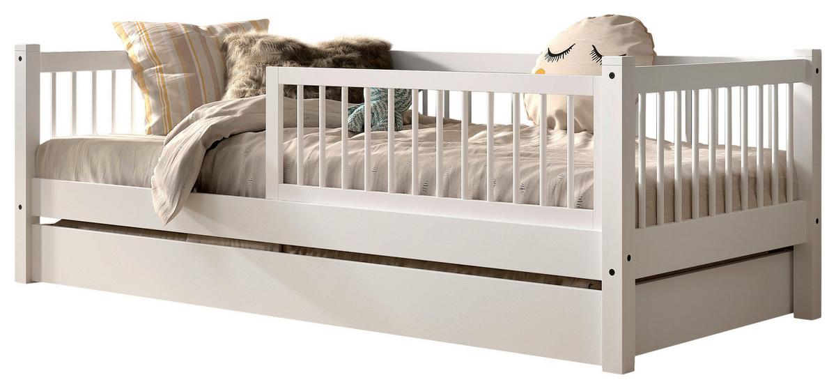 BETT Forrest Weiß 90x200cm - Weiß/Naturfarben, MODERN, Holz (90/200cm) - Vipack