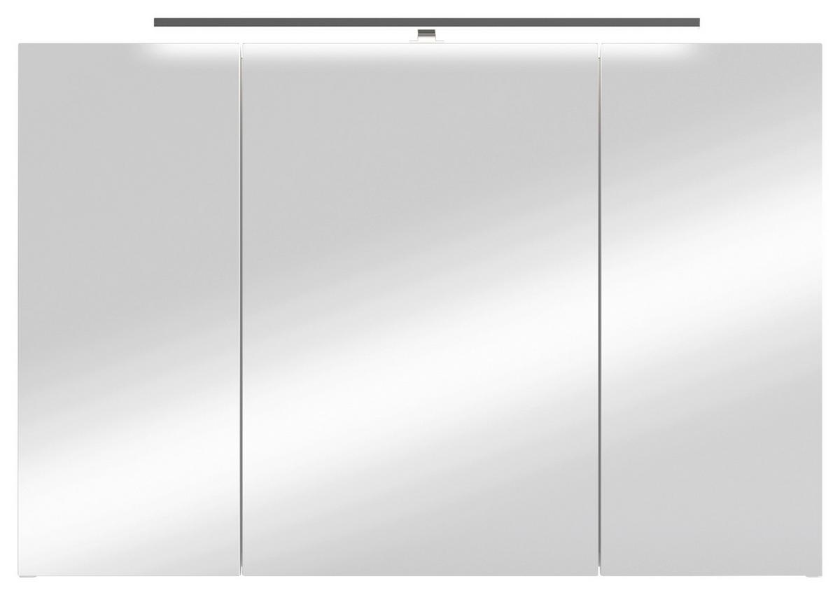 Spiegelschrank Spree Weiß B: 90 cm - Weiß, MODERN, Glas/Holzwerkstoff (90/60/20cm) - MID.YOU