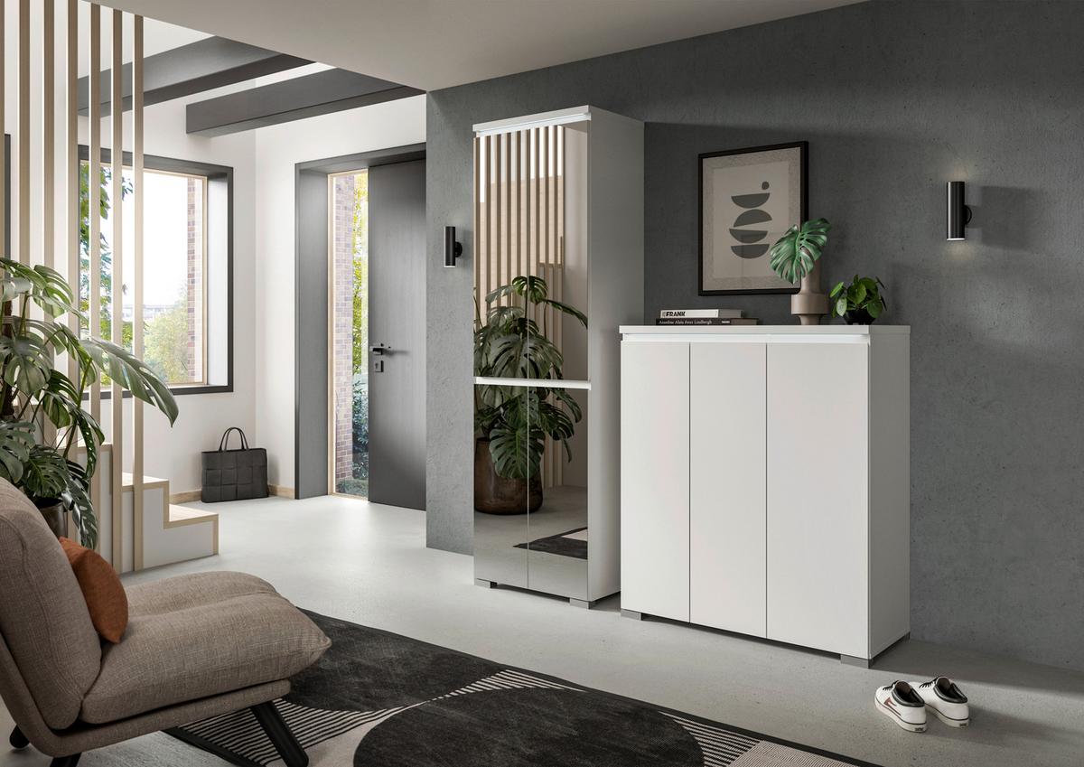 Botník, bílý - bílá, Moderní, kompozitní dřevo (95/109/40cm) - Mömax