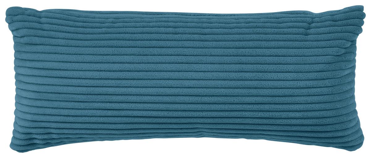 Ecksofa mit Zierkissen Pearl Hellblau 196x303 cm - Schwarz/Hellblau, Design, Textil (196/303cm) - Livetastic