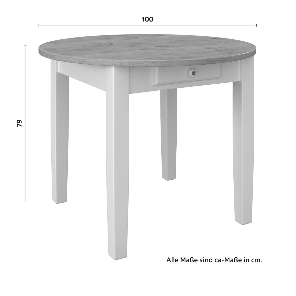 JÍDELNÍ STŮL CAMDEN 100 - bílá/barvy borovice, Moderní, dřevo/kompozitní dřevo (100/79/100cm) - Bessagi Home