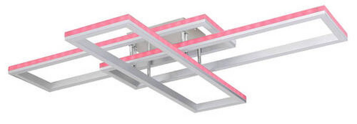 LED-Deckenleuchte 67209-60d - Silberfarben/Opal, Design, Kunststoff/Metall (100/69,5/13,5cm) - Globo