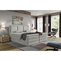 Boxspringbett mit Topper 160x200 cm Swing K - Hellgrau, Design, Textil (160/200cm) - MID.YOU