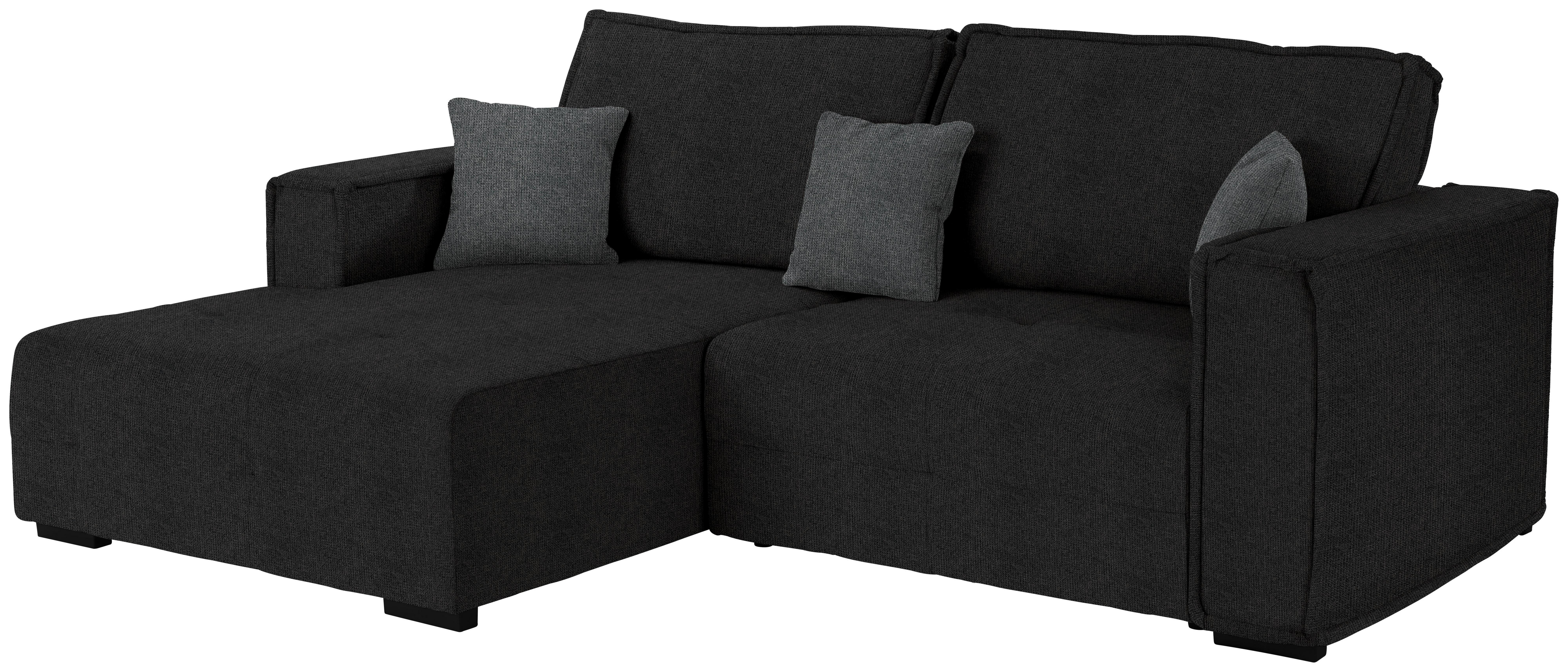 Wohnlandschaft In L-Form Tommy 167x265 cm - Schwarz/Grau, LIFESTYLE, Holz/Textil (167/265cm) - Luca Bessoni