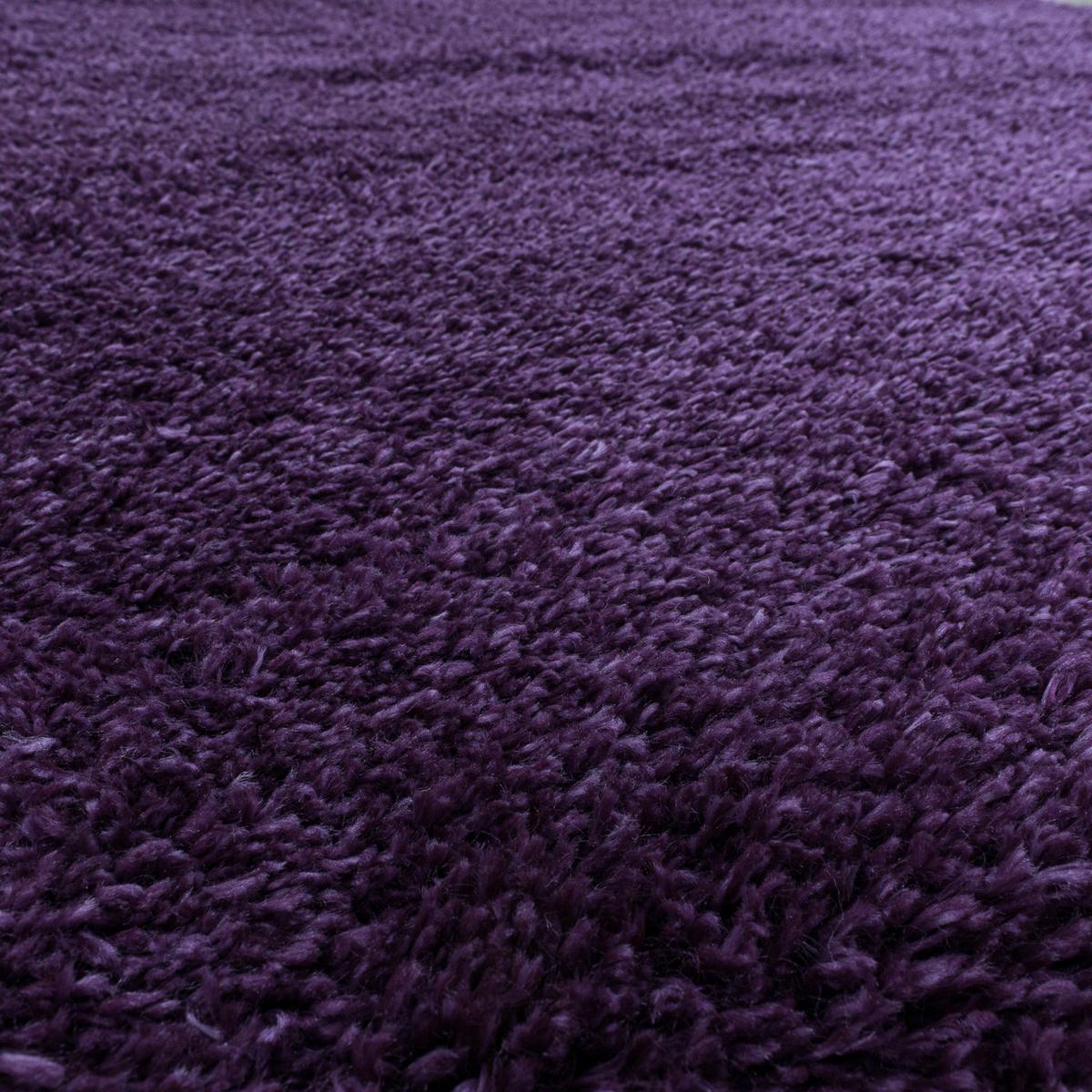 Hochflor Teppich Lila Fluffy 60x110 cm - Lila, Basics, Textil (60/110cm)