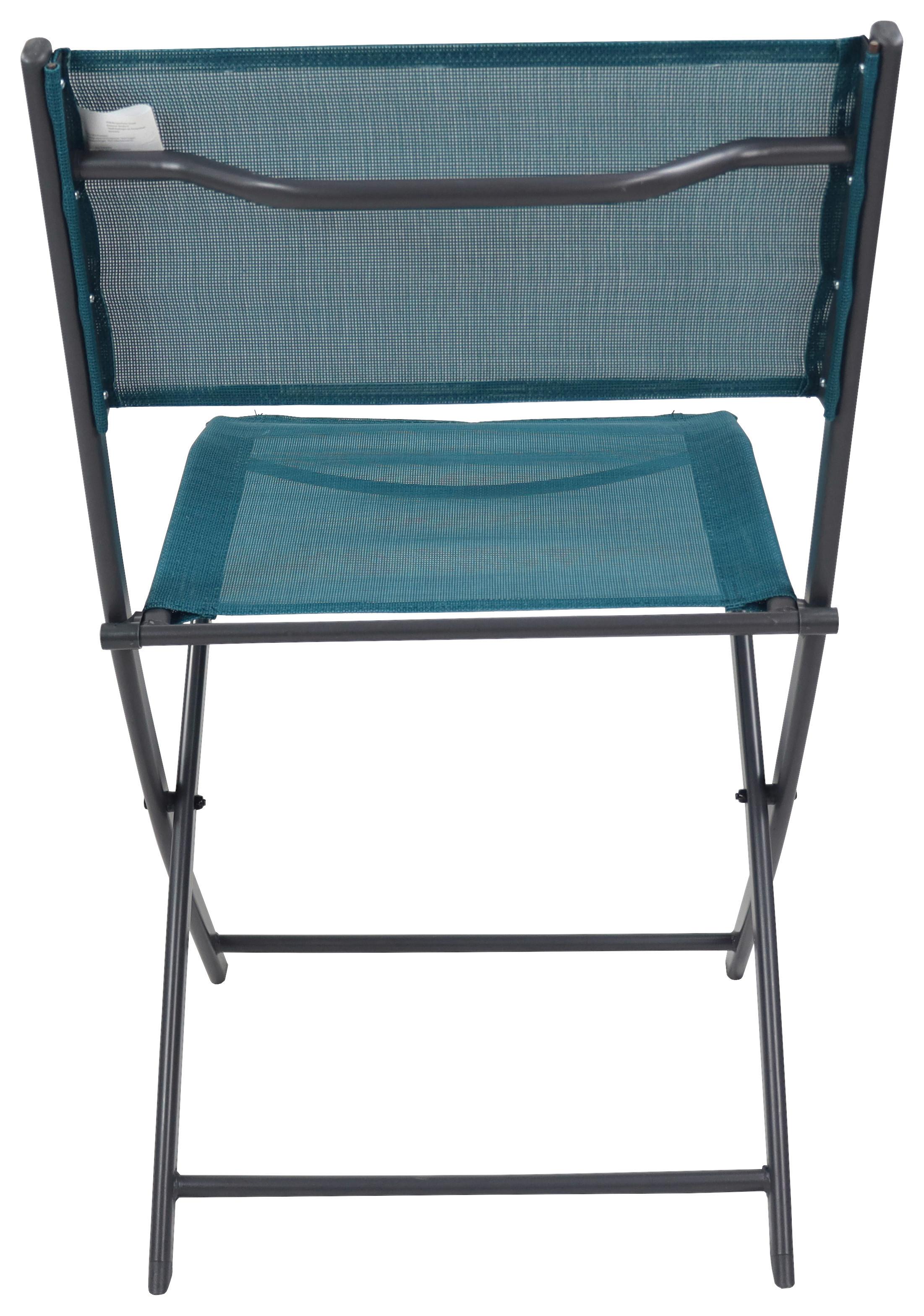 Gartenstuhl-Set Klappbar Sumila Metall, Textil - Türkis/Schwarz, MODERN, Textil/Metall (79/45/46cm) - Ambia Garden