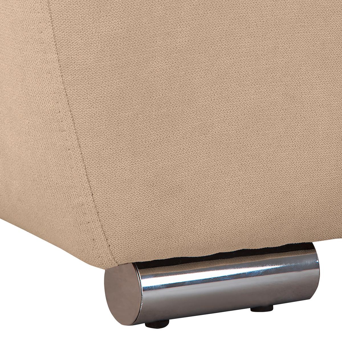 Ecksofa Azzuro Beige S: 256x175 cm - Beige/Silberfarben, Design, Textil (256/175cm) - Livetastic