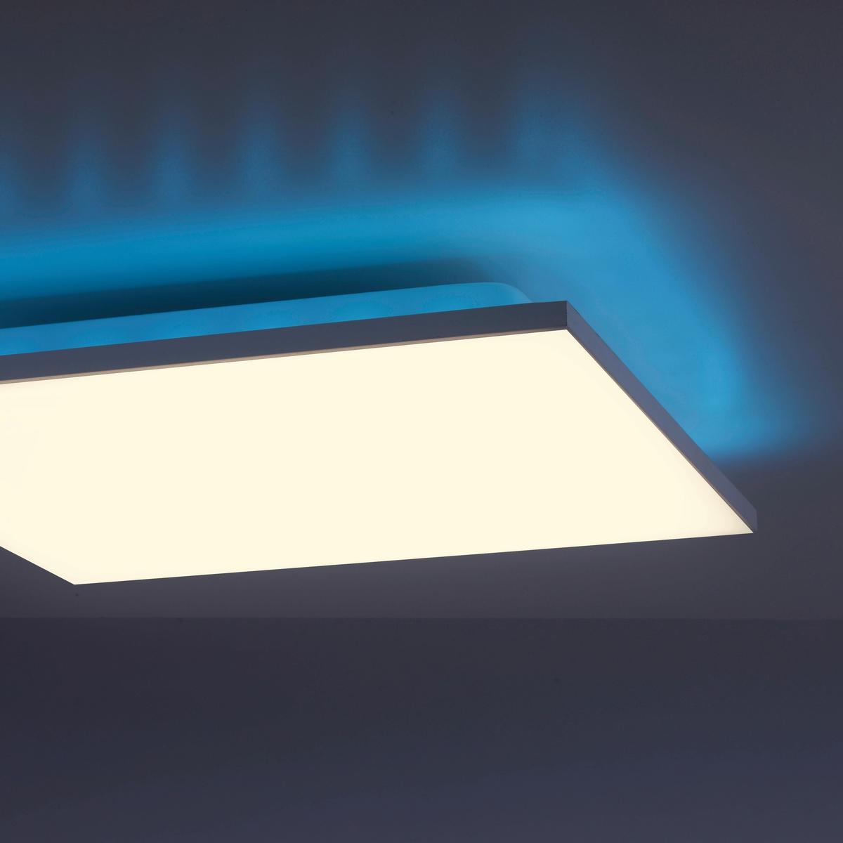LED-Deckenleuchte Gustav L: 45 cm dimmbar mit Farbwechsler - Weiß, Design, Kunststoff/Metall (45/45/7cm)