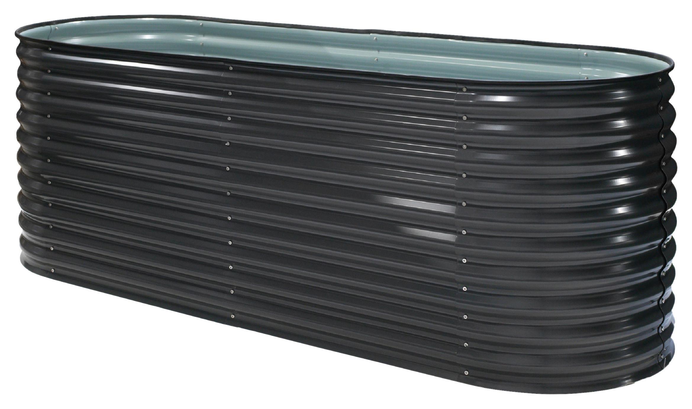 Hochbeet Metall Hochbeet Oval 240 cm - Anthrazit, Basics, Metall (240/82/80cm)