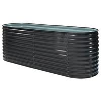 Vysoký záhon oval, 240cm - antracitová, Basics, kov (240/82/80cm)