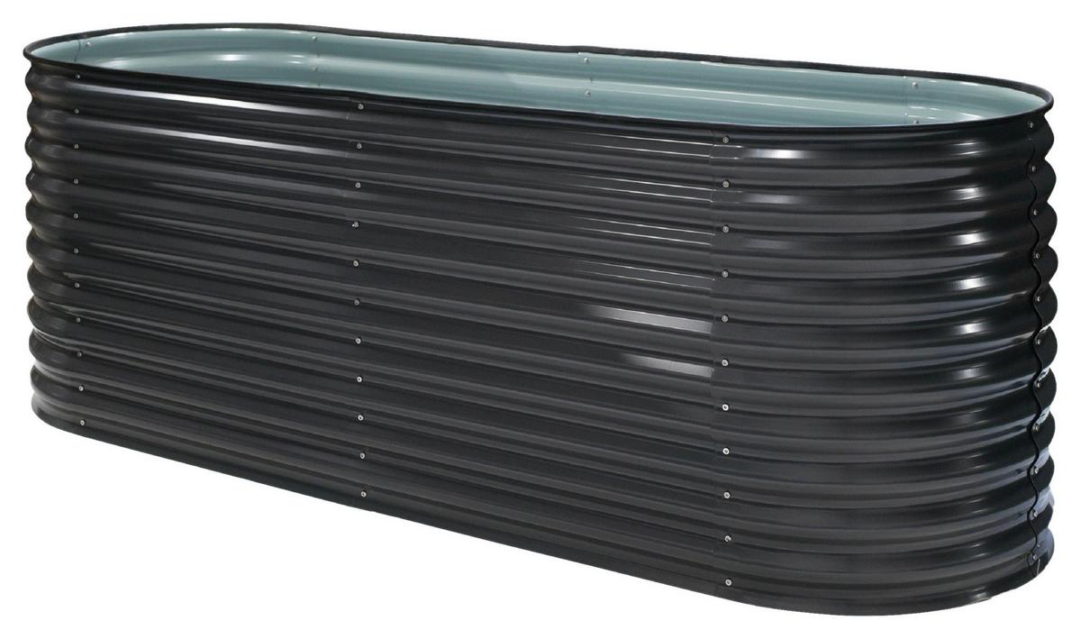 Vysoký záhon oval, 240cm - antracitová, Basics, kov (240/82/80cm)