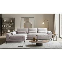 Ecksofa Berlin Cord Hellgrau 172x313 cm - Hellgrau/Schwarz, Design, Textil (172/313cm) - P & B