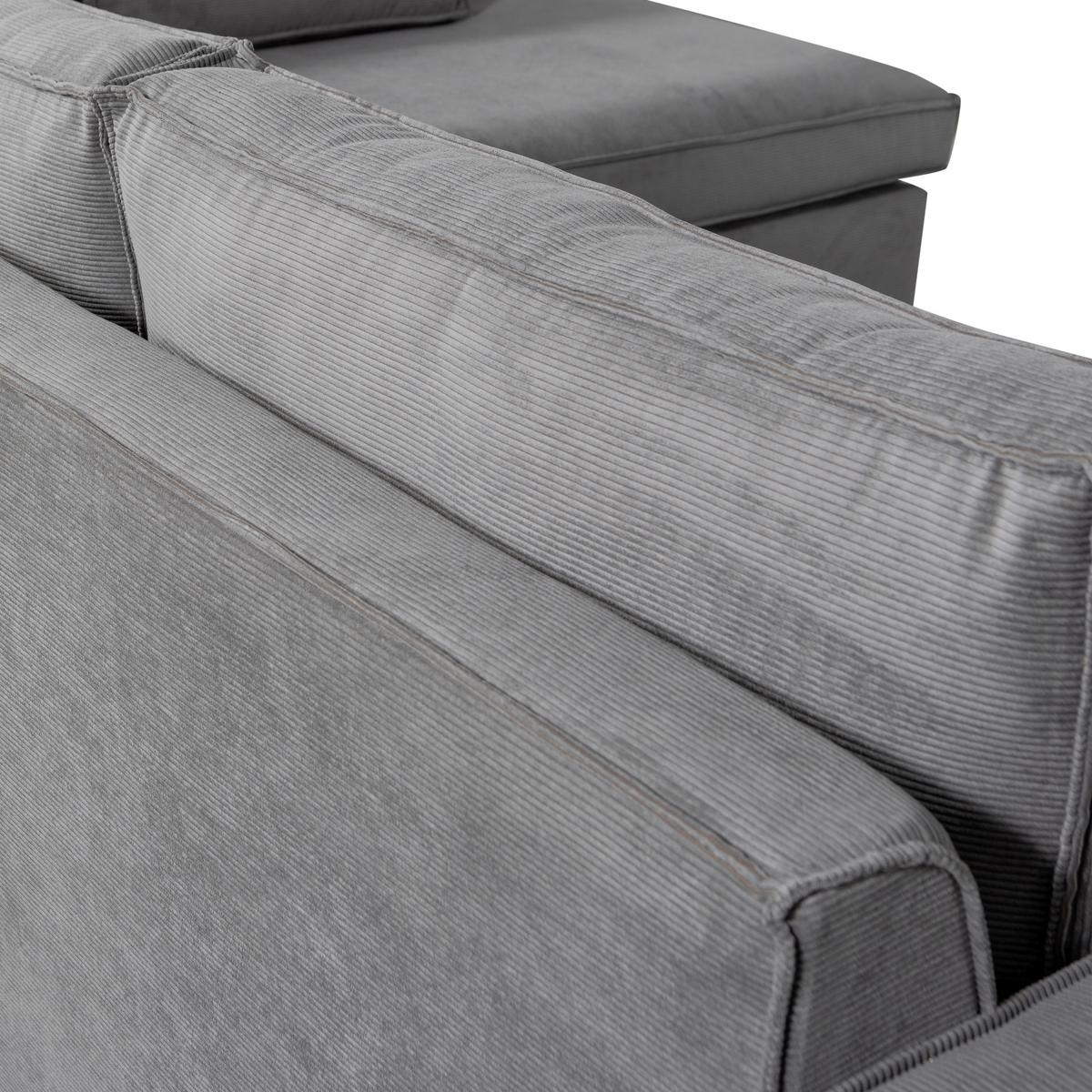 Ecksofa Thomas Dunkelgrau S: 283x197cm - Dunkelgrau/Schwarz, Design, Textil (283/197cm) - Livetastic