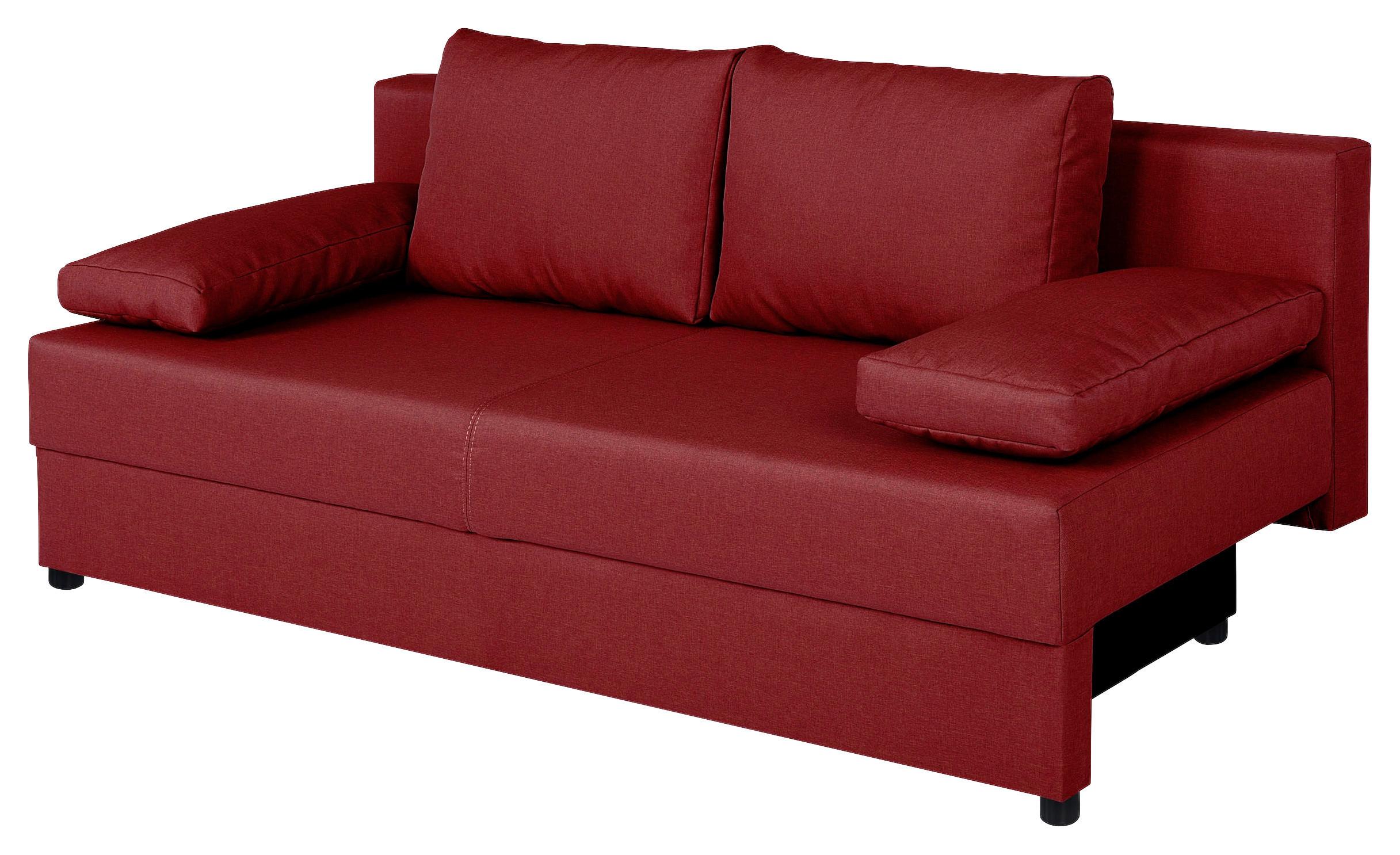 Rozkladacia pohovka MEGA, červená - čierna/červená, Design, kompozitné drevo/textil (190/80/75cm) - Based