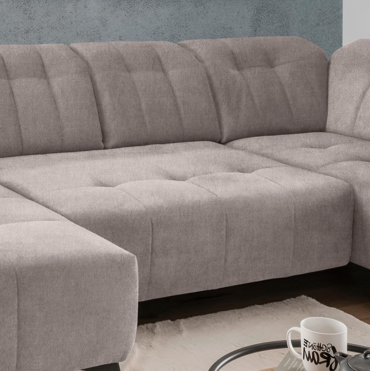 Ecksofa, Sitzvorzug Elektrisch Sano, Taupe, 180x337x200 Cm - Taupe/Schwarz, MODERN, Textil (180/337/200cm) - Livetastic