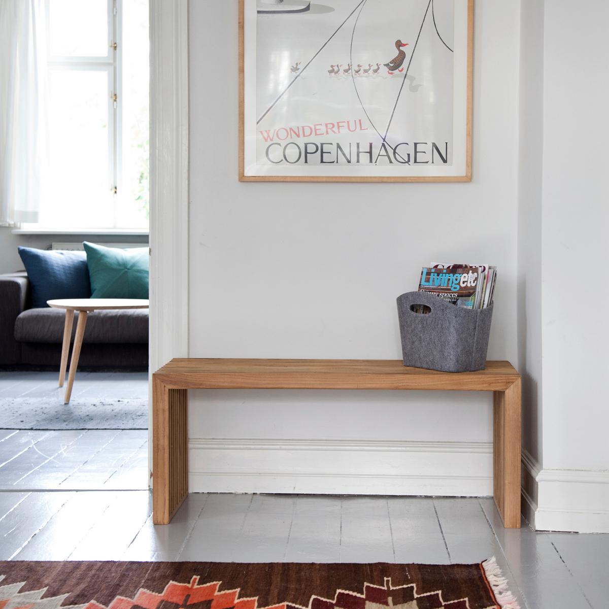 Sitzbank Teakfarben Rib Bht: 104x43x35 Cm - Teakfarben, KONVENTIONELL, Holz (104/43/35cm) - MID.YOU
