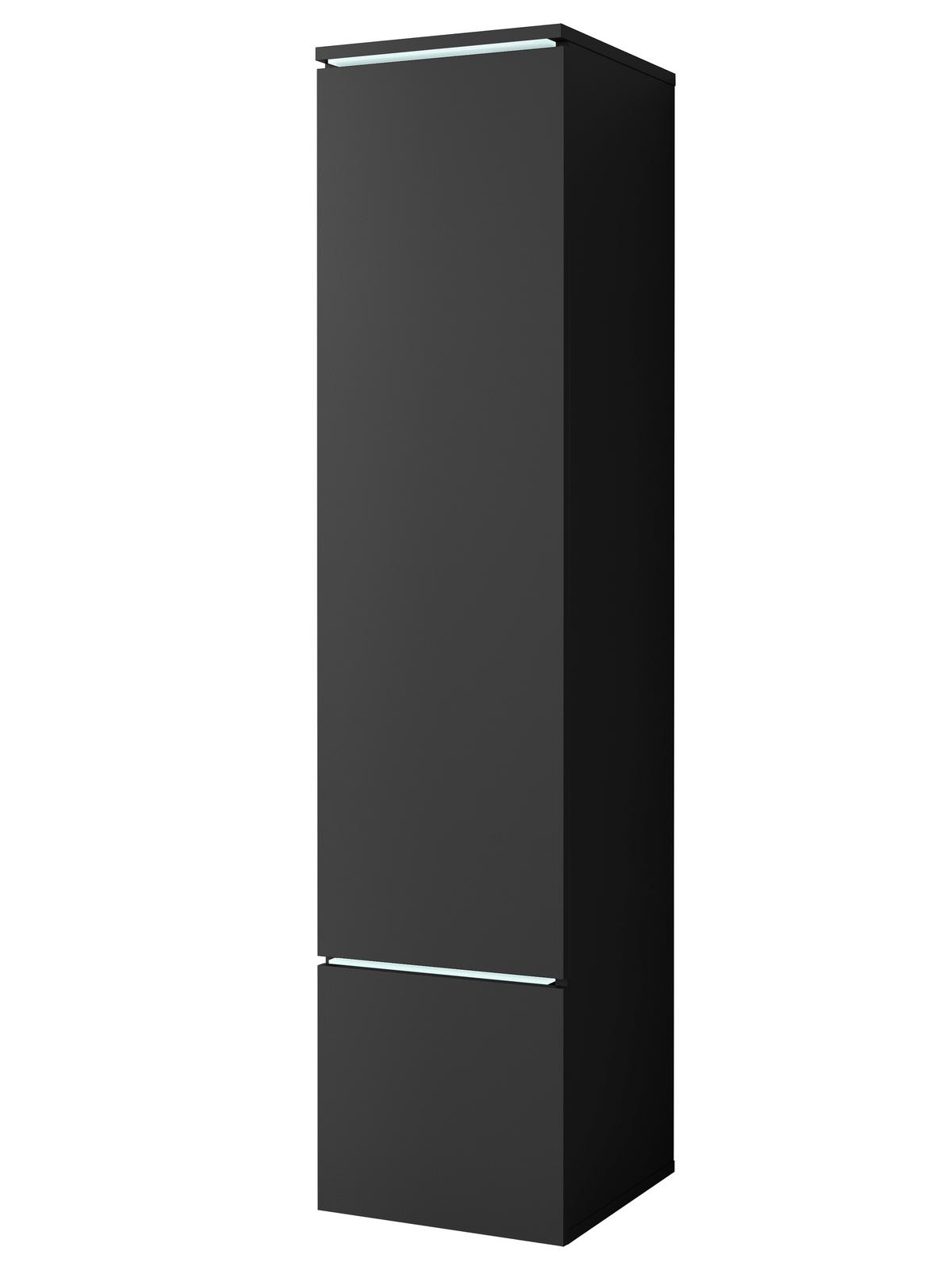 Hochschrank Vera Schwarz B: 30cm - Schwarz/Grau, Design, Holzwerkstoff (30/130/33cm) - Livetastic