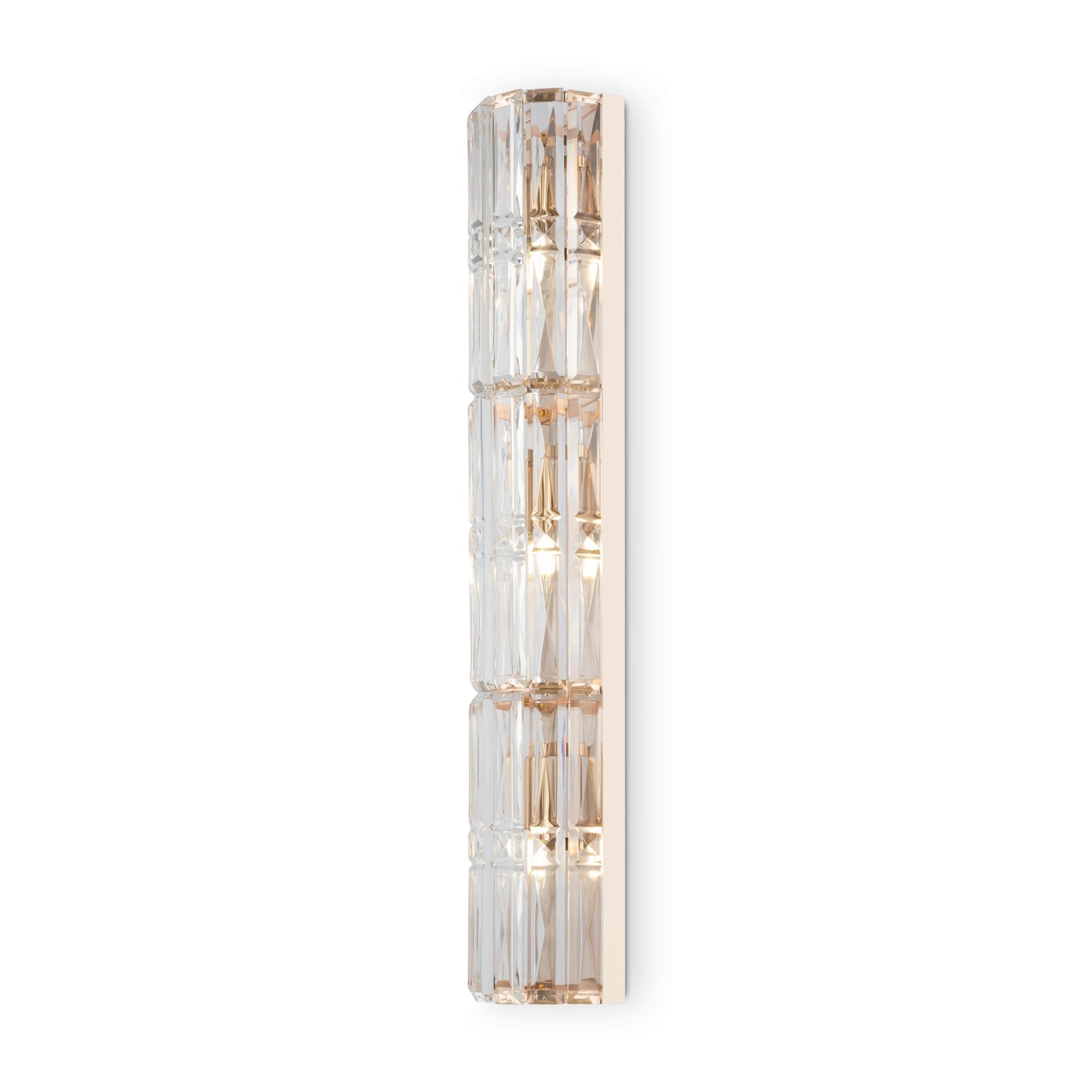 Wandleuchte Facet - Transparent/Goldfarben, Trend, Glas/Metall (13/10/75,2cm) - MAYTONI