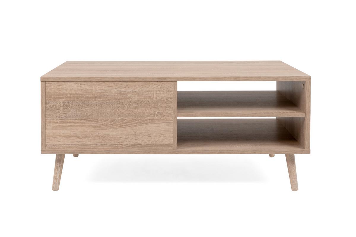 Couchtisch mit Drehtür und Fächer Bali, Eichefarben - Sonoma Eiche, Natur, Holz/Holzwerkstoff (100/60/46cm) - MID.YOU