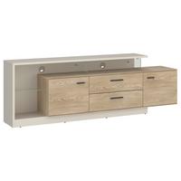 Tv-element, B: 191,5 Cm Eichefarben/kaschmir - Kaschmir/Eichefarben, MODERN, Glas/Holzwerkstoff (191,5/65,5/39,9cm)