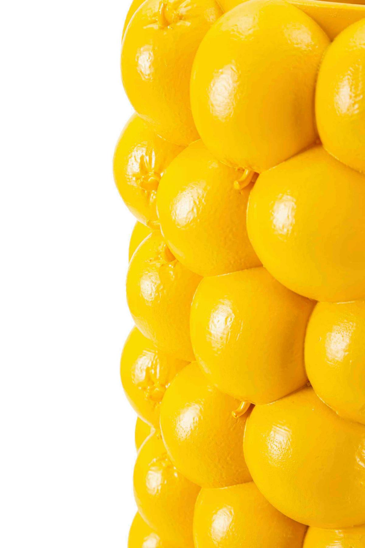 Vase Lemons Gelb B: 21 cm - Gelb, Basics, Kunststoff (21/28/21cm)
