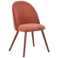 Vierfußstuhl Wando Cord Rotbraun Gepolstert - Rotbraun, Trend, Textil/Metall (53/84/54cm)