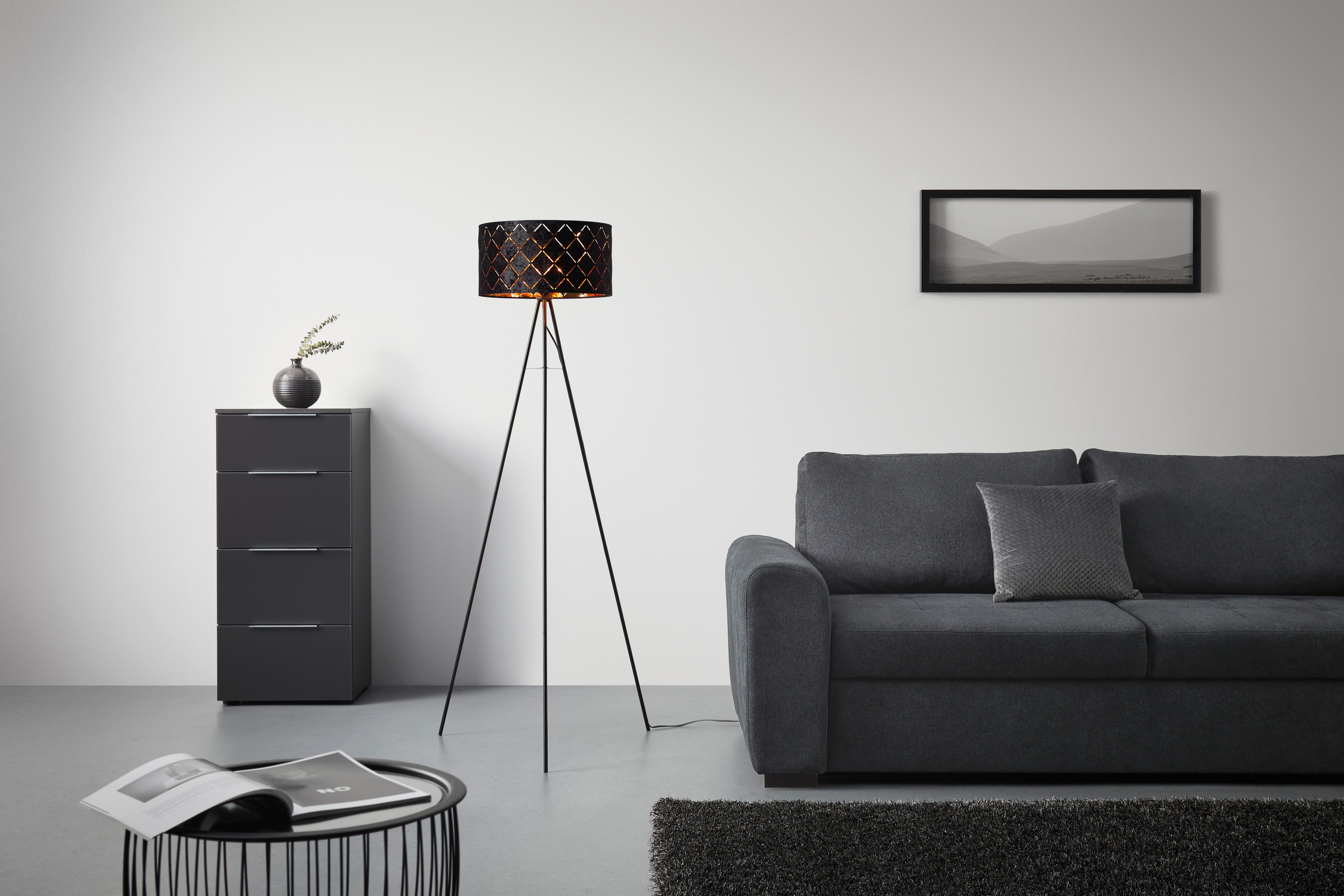 Stojací lampa Evelyn V: 149cm, 40 Watt - černá, Lifestyle, kov (149cm) - Mömax