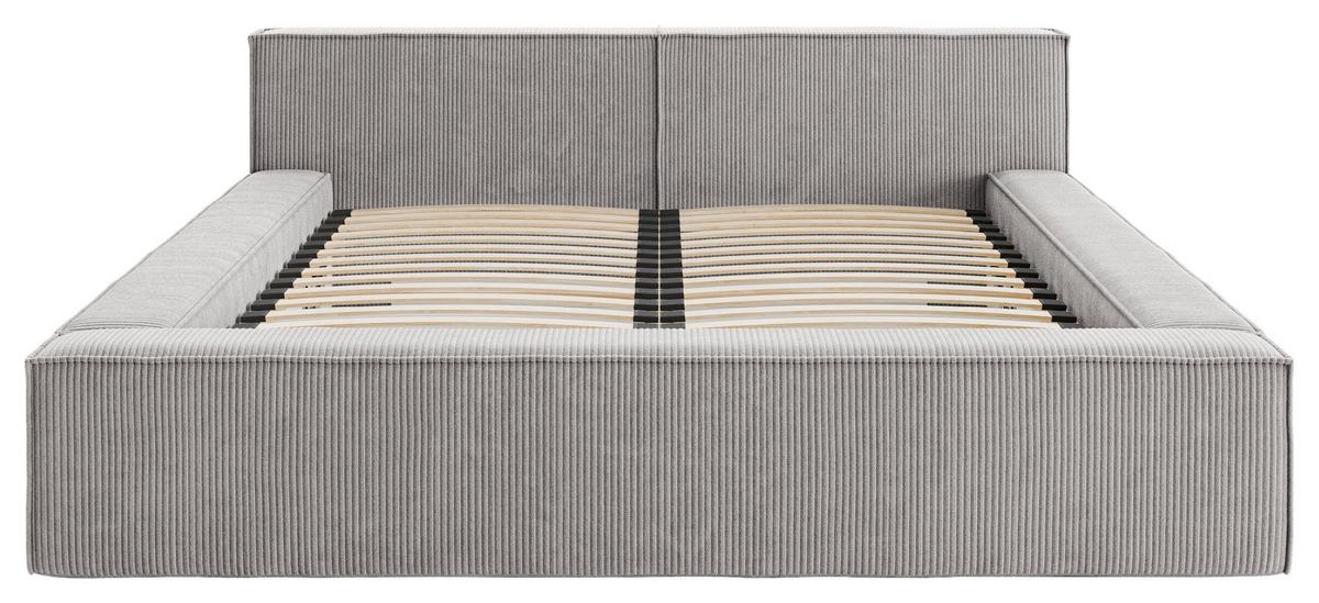 Polsterbett inkl. Lattenrost 180x200 - Beige/Hellgrau, Basics, Holz/Textil (180/200cm) - Livetastic