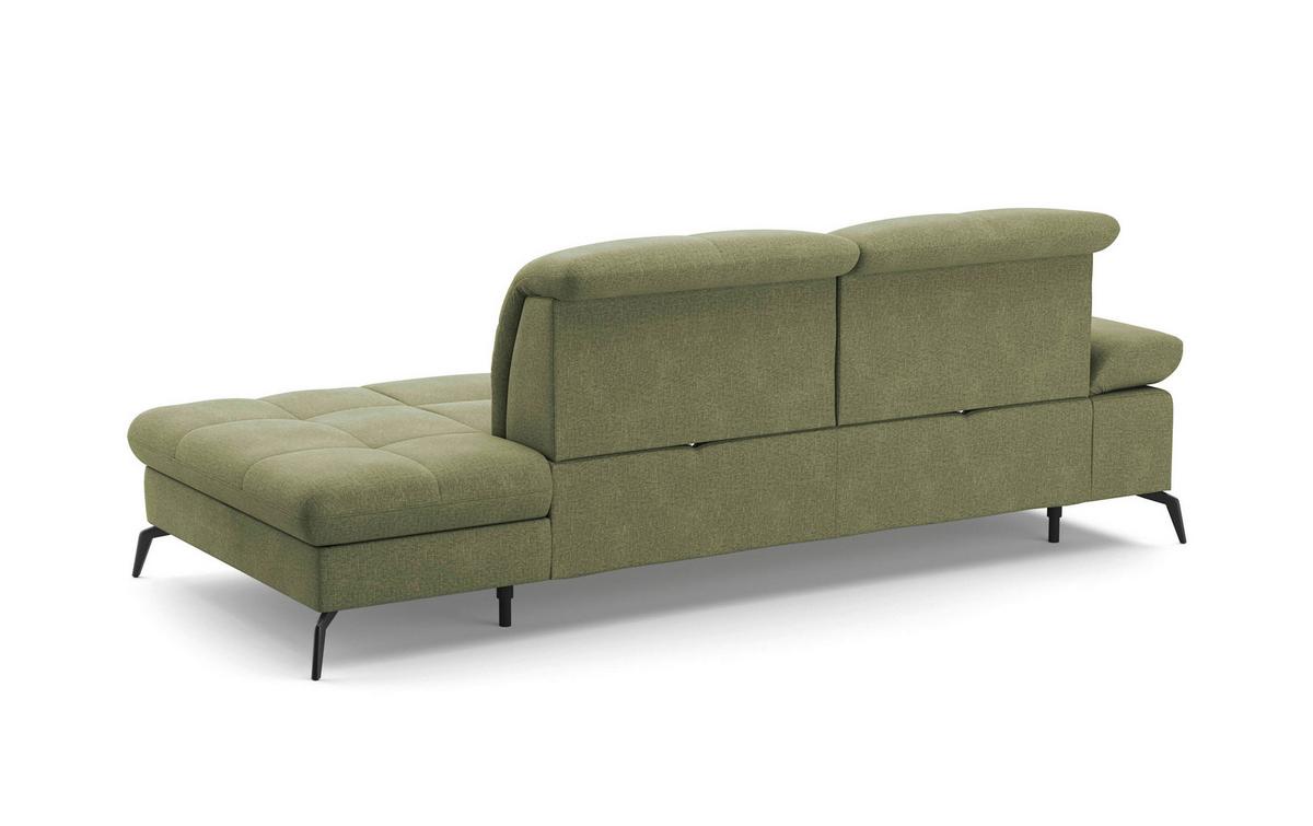 Récamiere Amica E, Hellgrün B: 231 Cm - Schwarz/Hellgrün, KONVENTIONELL, Textil (231/90/122cm) - Sit & More