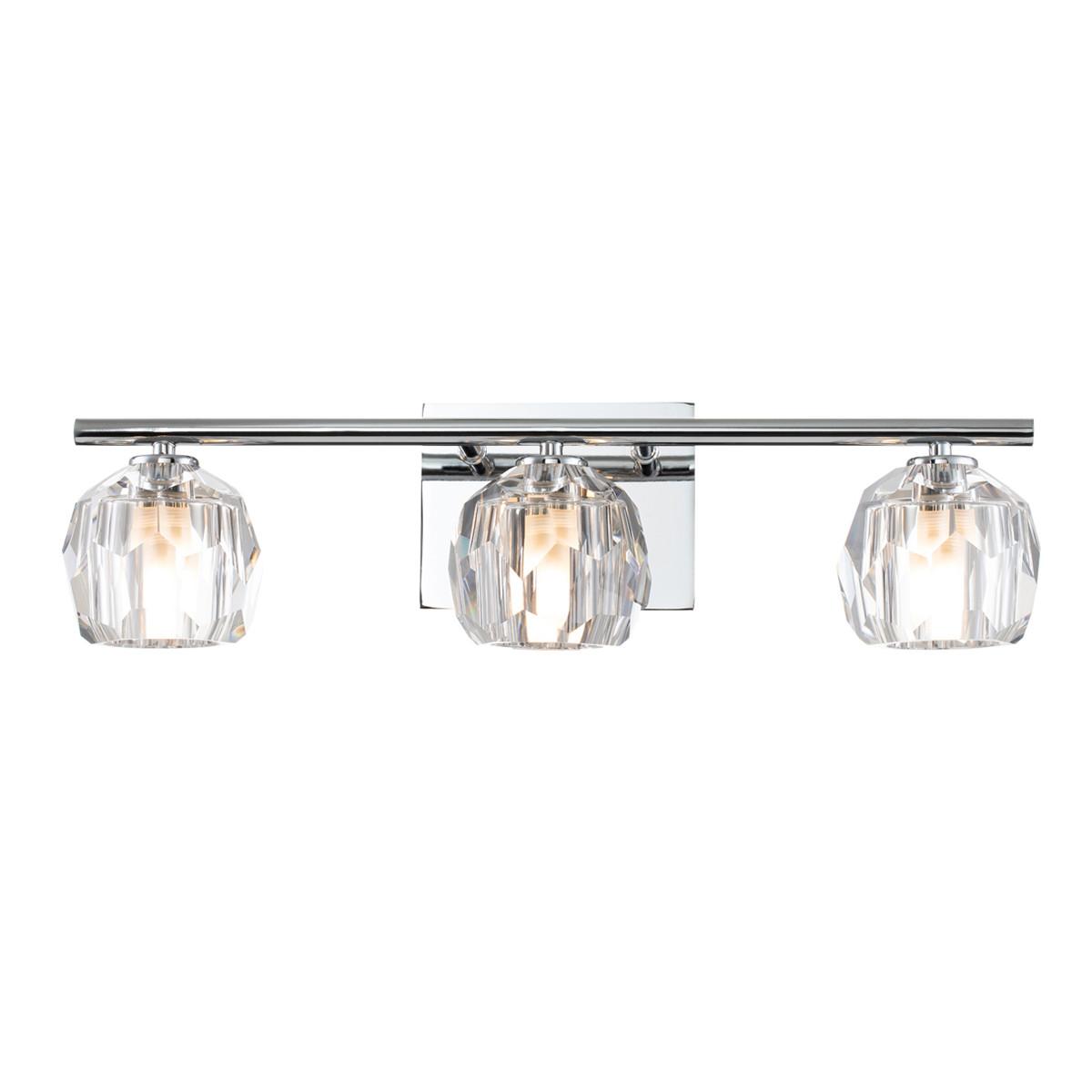 Badezimmer-wandleuchte Qn-Regalia3-Pc-Bath - Chromfarben, Design, Glas/Metall (55/16,6cm) - Elstead Lighting