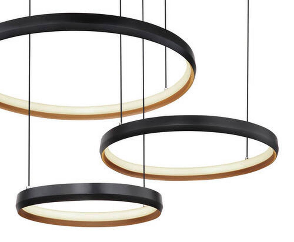 Led Függőlámpa 67193-55h - fekete/opál, Design, műanyag/fém (76,7/50,3/150cm) - Globo
