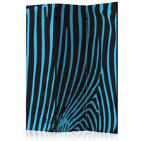 PARAVENT Blau Schwarz B: 135 cm - Blau/Schwarz, Basics, Holz/Textil (135/172/3cm) - artgeist
