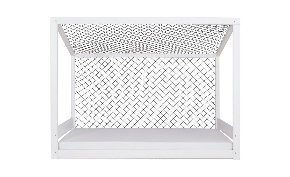 Bodenbett mit Rollrost 90x200 cm Weiß - Weiß/Naturfarben, MODERN, Holz (90/200cm) - MID.YOU