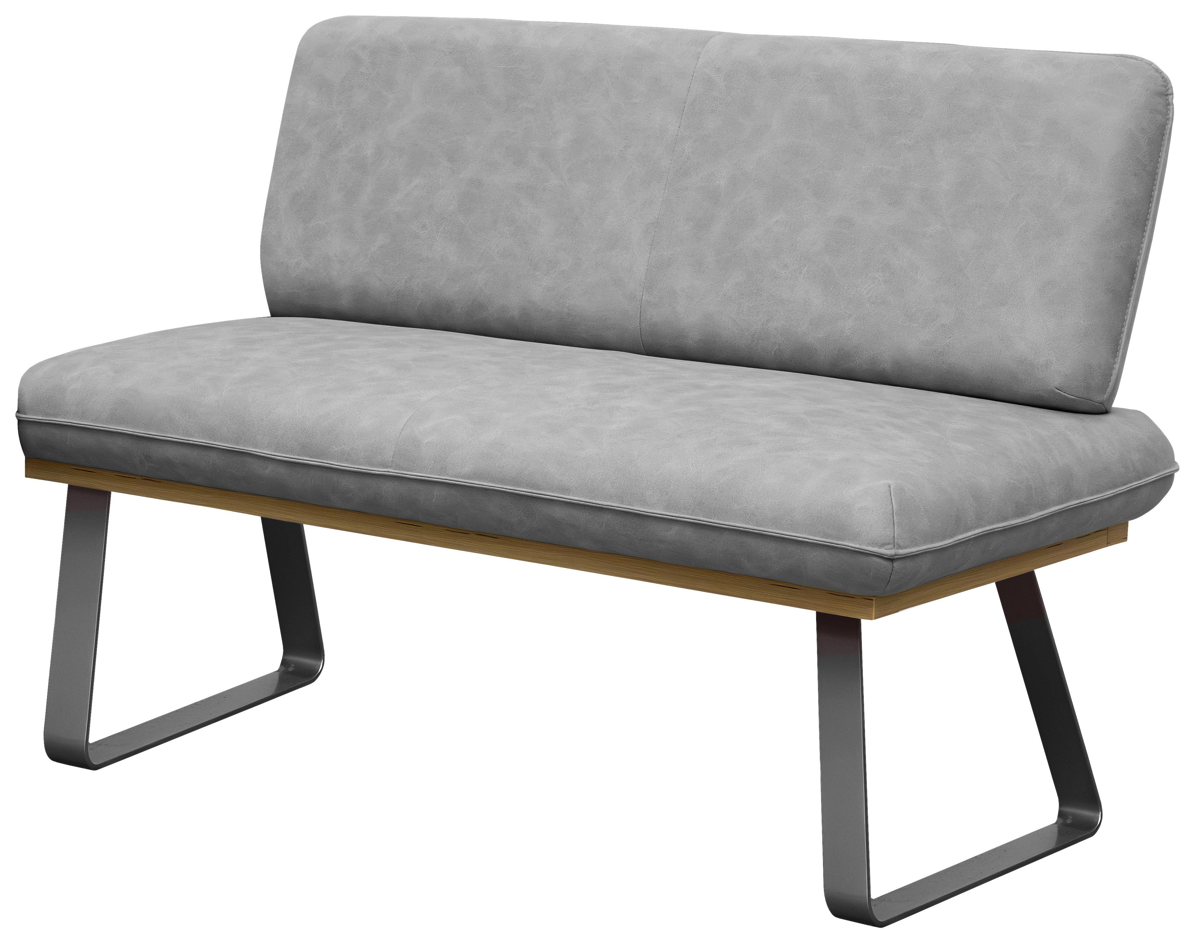 Sitzbank Jannes Webstoff grau, B: 160cm - Schwarz/Grau, MODERN, Holzwerkstoff/Textil (160/48/90cm)