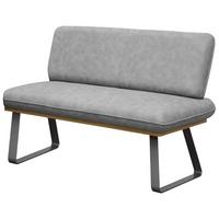 Sitzbank Jannes Webstoff grau, B: 160cm - Schwarz/Grau, MODERN, Holzwerkstoff/Textil (160/48/90cm)