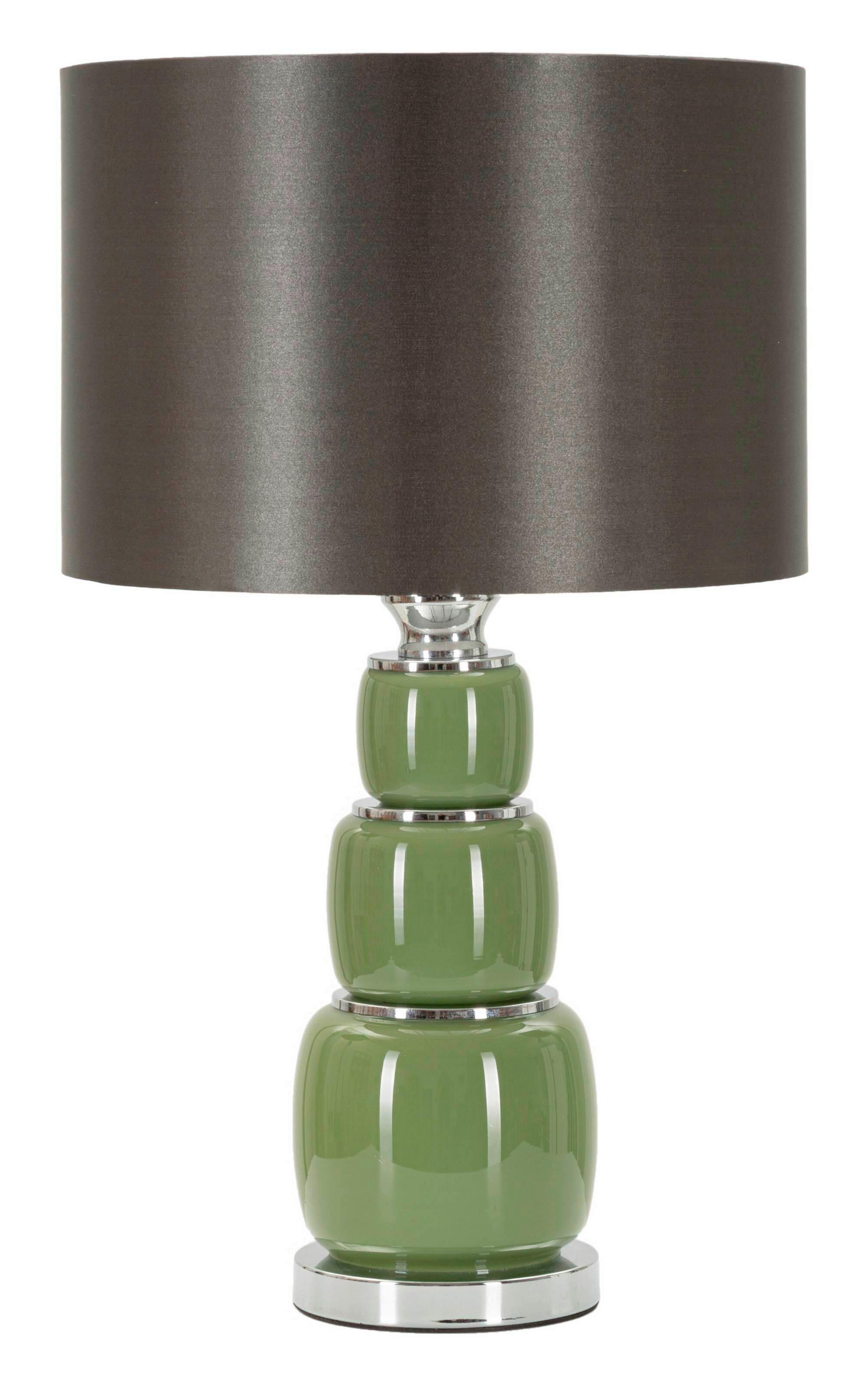 Tischleuchte Eva Three Grau, Grün B: 33 cm - Grau/Grün, Basics, Glas/Textil (33/57/33cm)