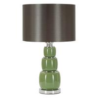 Tischleuchte Eva Three Grau, Grün B: 33 cm - Grau/Grün, Basics, Glas/Textil (33/57/33cm)