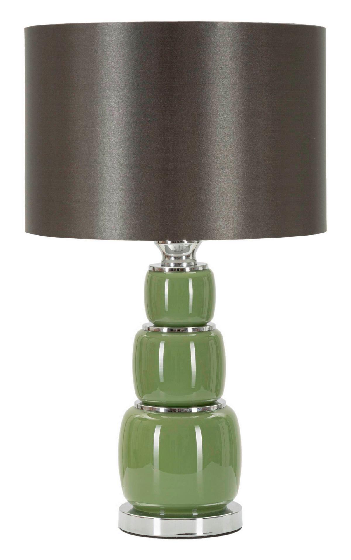 Tischleuchte Eva Three Grau, Grün B: 33 cm - Grau/Grün, Basics, Glas/Textil (33/57/33cm)